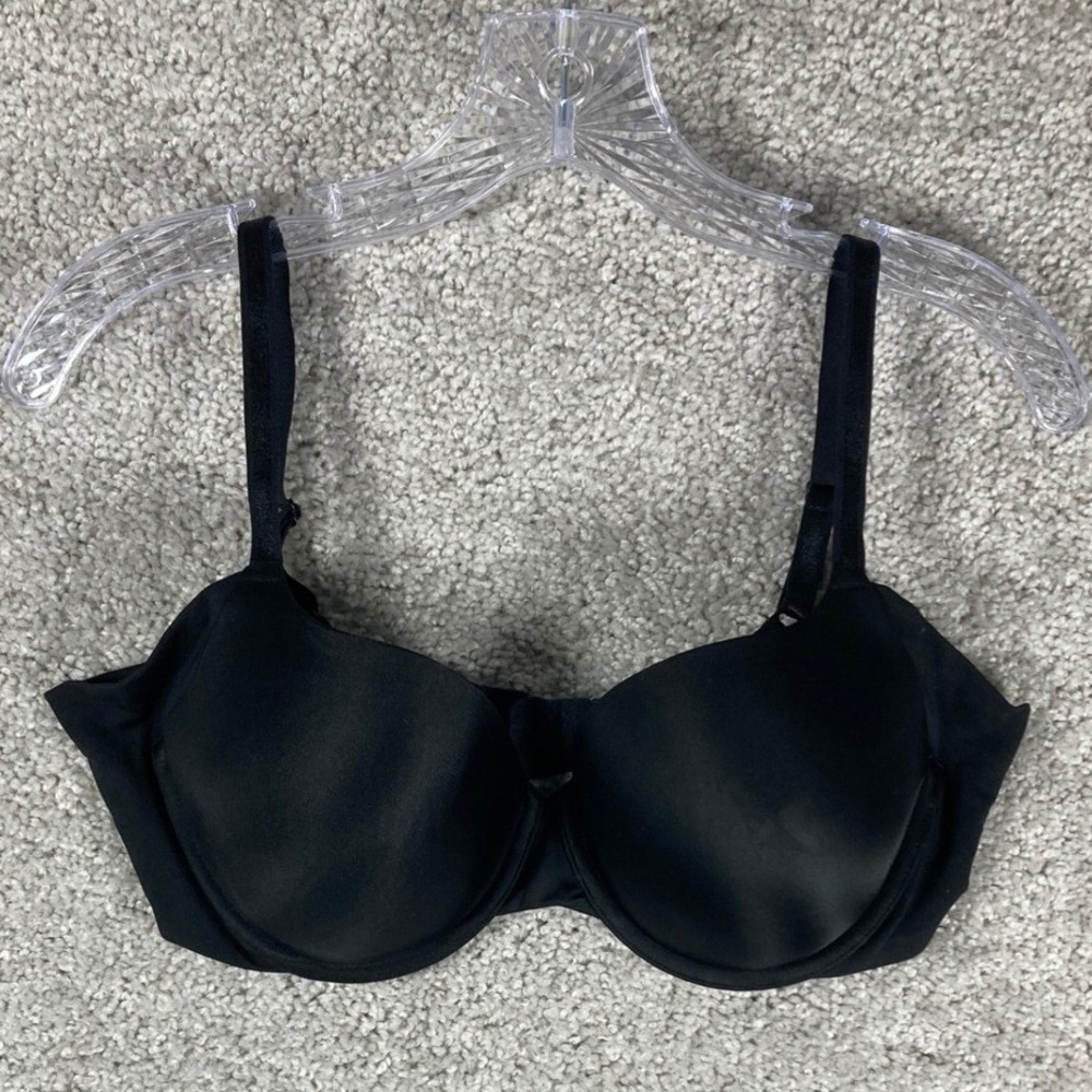 Warner's Black T-Shirt Bra Underwire Full Coverage Adjustable Straps Size‎ 36C